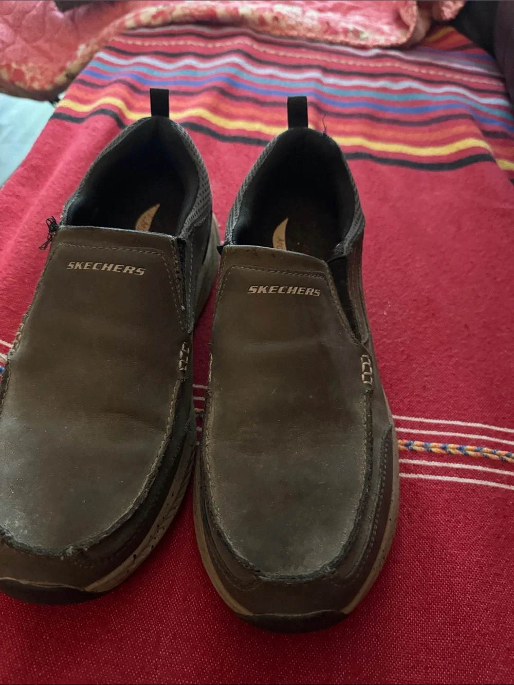 Skechers Men’s Slip-On Casual Loafers in Dark Brown